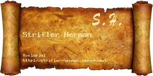 Strifler Herman névjegykártya